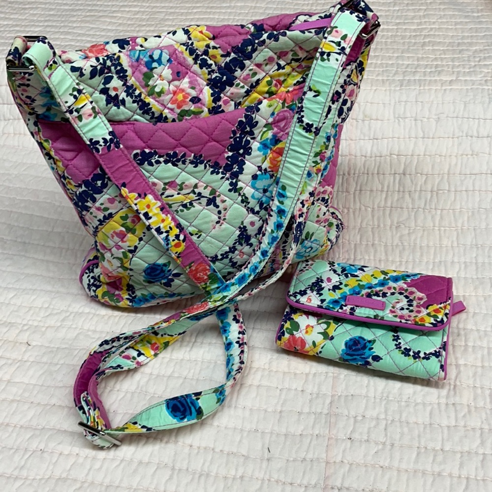 Vera Bradley Triple Zip Crossbody and Wallet